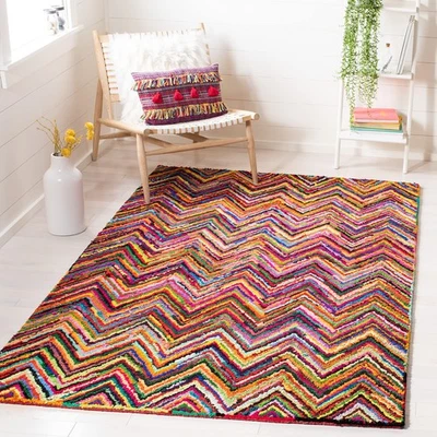 Nantucket Collection Accent Rug - 3' x 5', Pink & Multi, Handmade Modern Abst... - Image 1 of 4