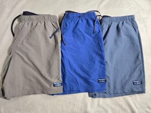 L.L. Bean Vacationland Stretch Swim Trunks Lot Men's Size Large x3 Shorts Blue + - Picture 1 of 12