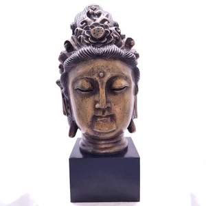Andrea by Sadek Bronze Brass Vintage Guayin Buddha Sculpture Large Figurine - Picture 1 of 15
