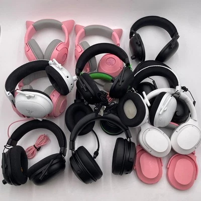 Lote de 13 Auriculares Varios Razer NO FUNCIONAN PARA PIEZAS - LEER Foto 1 de 4