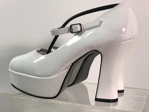 Funtasma by Pleaser Women's Halloween MARY JANE-50 White Patent Size 7  - Picture 1 of 12