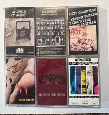 Rock And Roll Metal Tape Cassette Lot Ozzy Osbourne Led Zeppelin Van Halen Lot 6 Foto 1 de 2