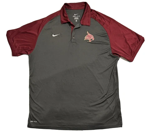Nike Dri Fit Maroon Steel Texas State Bobcats Nova Golf Performance Polo Shirt Cover
