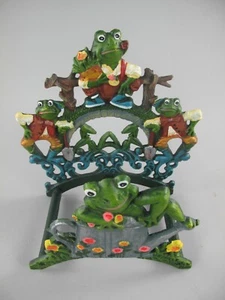Schlauchhalter Frosch-Familie 30 cm Gartenschlauch Wand Halter Gusseisen farbig - Bild 1 von 4