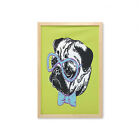 Ambesonne Pug Dog Wall Art With Frame For Bathrooms Living Room Dorms