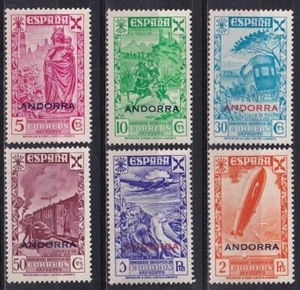 Aviones de tren Andorra 1943 Edifil BE 7/12 Zeppelin caballos MNH VF (II) - Imagen 1 de 2