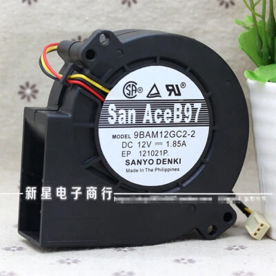 1pcs  Sanyo 9BAM12GC2-2 12V 1.85A 9733 9CM Turbo Cooling Fan 3pin - Image 1 of 3