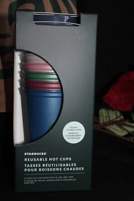 Starbucks праздник 2023 горячая чашка 6 упаковка многоразового использования 16 унций.  Набор ИЗМЕНЕНИЕ ЦВЕТА - Изображение 1 из 3