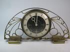 VINTAGE RETRO PAICO Mantel Clock in Decorative Brass Case For Restoration 1960s