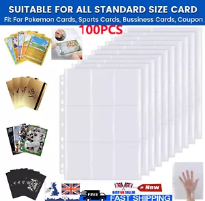 9 Pocket Double-Sided Pages Trading Card Sleeves Pages Holder FOR Pokemon Album - Picture 1 of 15