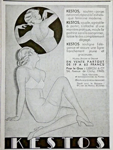 PUBLICITÉ DE PRESSE 1933 KESTOS DÉLICAT SOUTIEN GORGE DE 19 A 65 FRANCS - Imagen 1 de 1