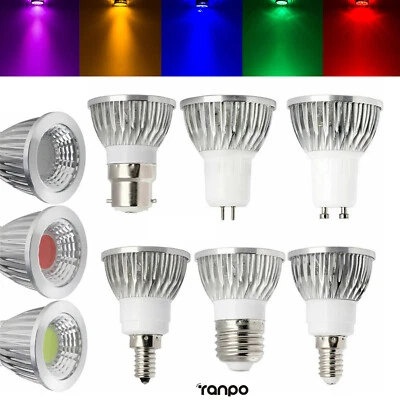 12W 9W GU10 E27 MR16 Dimmable LED COB Spotlight Colorful White Lamp 220V 12V R2 - Image 1 of 4