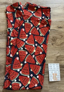 New Release LuLaRoe TC Tall & Curvy Leggings Beautiful Watermelon 🍉 Print New - Picture 1 of 3
