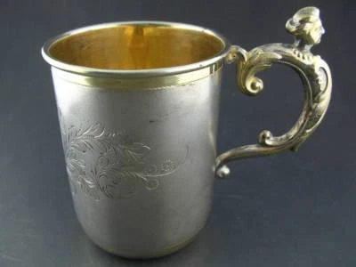 Taza/taza infantil Estate 800 plateada con asa de busto figurativa de mujer Foto 1 de 4