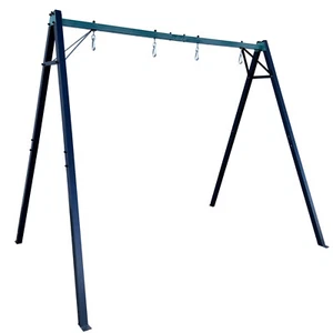Schaukelgestell Doppelschaukel Gerüst Hängemattengestell Stahl bis 200 kg Grau - Bild 1 von 7