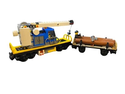Lego® Kranwaggon und Holzwaggon  Lego City Set 60198 Erweiterung Eisenbahn Kran - Bild 1 von 4