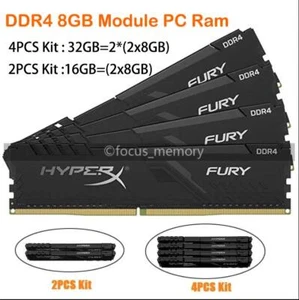 Kits de memoria de escritorio Hyperx DDR4 16 GB/32 GB DIMM 3200 2666 2400 (2x8 GB) 288 pines - Imagen 1 de 11