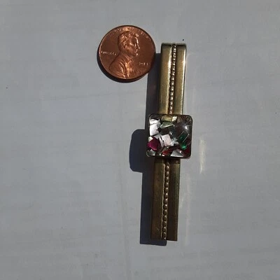 复古仿蛋白石领带别针 — 第 1/4 张图片