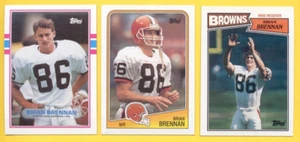 1987-1989 Topps Brian Brennan Cleveland Browns lote de 3 tarjetas novato tarjeta radiocontrol - Imagen 1 de 1