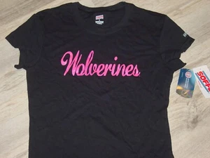 SEXY  Univ  MICHIGAN WOLVERINES   Sparkly   JUNIOR  T-Shirt NEW  Women    MEDIUM - Picture 1 of 10