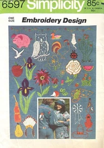 1970's Simplicity Transfer for Embroidery Pattern 6597 UNUSED - Picture 1 of 2