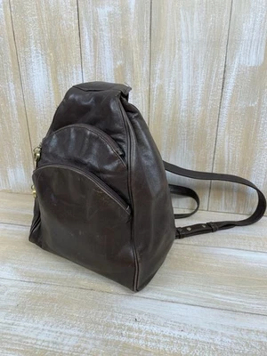 Perlina NY женщин маленький коричневый регулируемый ремень мульти карман кожаный рюкзак - Изображение 1 из 4