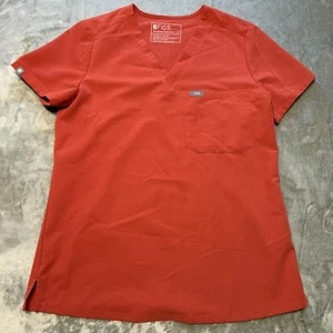 Figs Catarina Technical Collection Orange V-Neck Scrub Top, Women's XS - Picture 1 of 8
