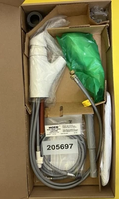 Grifo pulverizador de aluminio extraíble Moen CA87316W Glacier Renzo blanco Foto 1 de 4