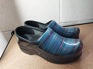 Dansko Professional Clogs blau mehrfarbig gestreift Schuhe - Damengröße EU 37 US 6,5-7 - Bild 1 von 10