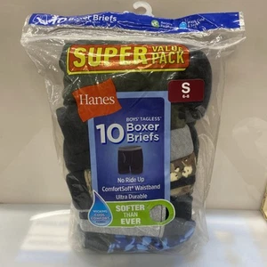 Hanes Boys' ComfortSoft Waistband Boxer Briefs 10-Pack. Assorted - Small 6/8 new - Picture 1 of 3