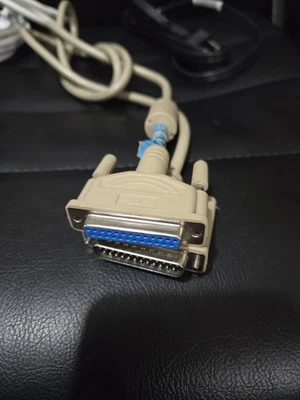 Vintage 25 Pin Male To Female Computer PC Cord. 6 Feet Long - Image 1 of 2