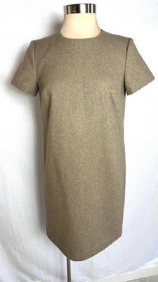 Vestido BANANA REPUBLIC Talla S Camel Tostado Dorado Mancha Cuadrado Lana Bolsillo S Foto 1 de 4