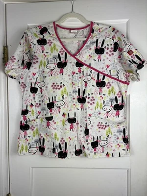 Camisa Médica Estampada Dickies Para Mujer L XL Novedad Conejito Médico Cáncer de Mama Foto 1 de 4