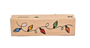 String of Lights Border A2606D Rubber Stampede Wood Mounted Rubber Stamp - Imagen 1 de 6