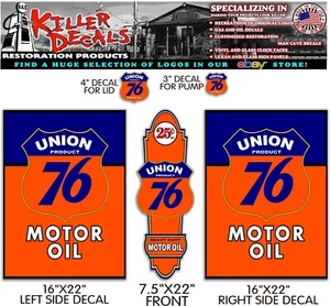 (UNION-7) UNION 76 MOTOR LUBRICANTE LUBRICANTE KIT CALCOMANÍA BOMBA GASÓLEO PEGATINA - Imagen 1 de 1