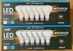 Feit Electric Dimmable Led Light Bulb BR30 Flood 65W 5000K Daylight 12 count New - Picture 1 of 1