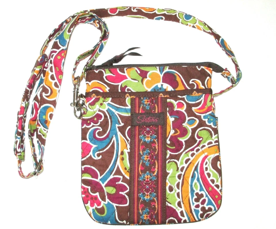 LONGABERGER HERMANAS Marrón Floral CELEBRACIÓN Bandolera Monedero Bolso Pequeño Usado en Excelente Condición Foto 1 de 4