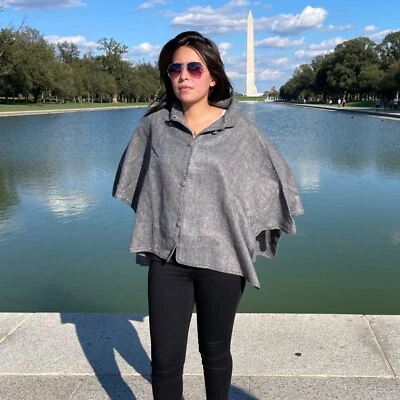 CAPA CHAL GRIS MUJER HECHA A MANO BEBÉ ALPACA ANDINA ALPACA M Foto 1 de 4