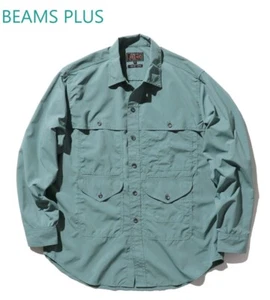 BEAMS PLUS Ripstop Adventure Shirt Blue Multi-Function Pocket Size L or XL - Picture 1 of 19