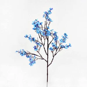 Artificial Blue Cherry Blossom Flower Branches Faux Sakural Floral Decorations - Picture 1 of 2