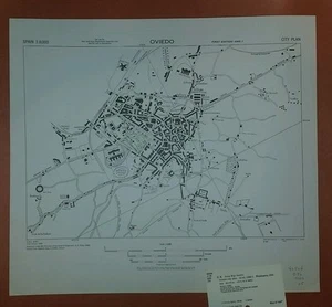 1943 US Army Map City Plan of Oviedo Spain - Picture 1 of 7