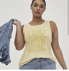 NEU Torrid "You Grow Girl" ärmelloses T-Shirt Übergröße 4 neu mit Etikett - Bild 1 von 11