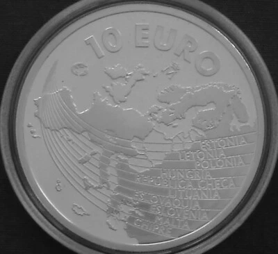 Spain 10€ Silver Proof 2004 EU Expansion KM#1099 .925Ag 27g .8 oz ASW - Image 1 of 4