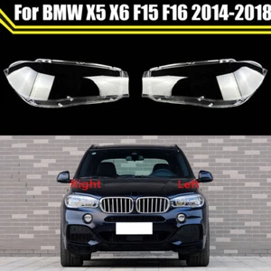 Left+Right Pair Headlight Lens Headlamp Cover For BMW X5 X6 F15 F16 2014-2018 17 - Bild 1 von 8