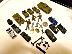EKO of Spain,AURORA,- HO -plastic MILITARY JEEP ,Tank & Trailer lot - Picture 1 of 5