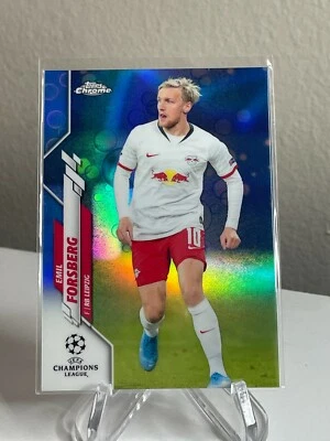 Emil Forsberg BLUE BUBBLES 2019-2020 Topps Chrome UEFA Champions UCL #40 Leipzig - Image 1 of 2