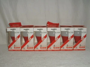 Box of 6 Sunlite LED A Type Medium Base RED Light Bulbs 3 Watts 80148 - Picture 1 of 1