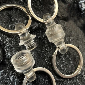 1 PC Acrylic Polymer Double Buckle EDC Detachable Keychain with Key Ring Tool - Picture 1 of 7