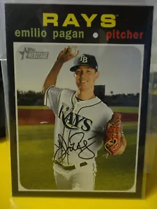 2020 Topps Heritage French Back #43 Emilio Pagan Tampa Bay Rays - Picture 1 of 2