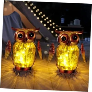 2 Pack Hanging Solar Lantern, Owl Solar Lanterns Outdoor Waterproof , Glass - Picture 1 of 7